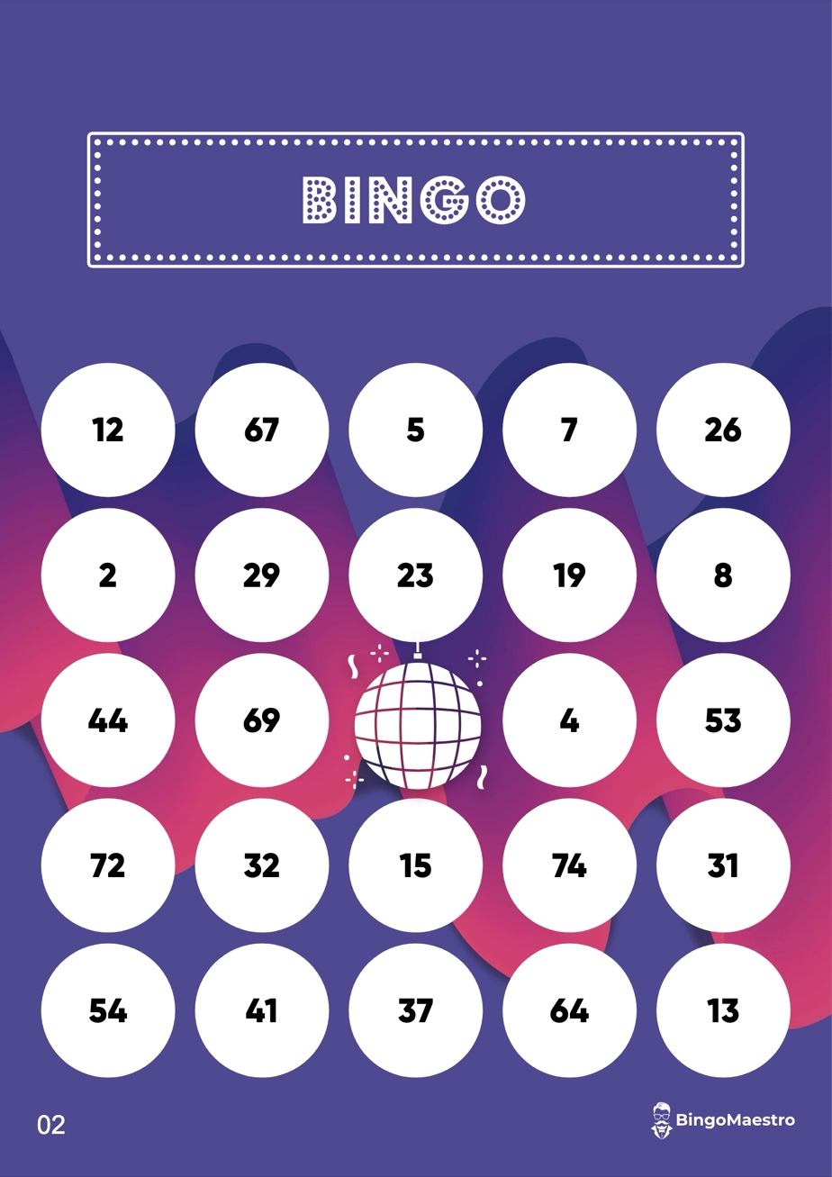 Bingokaart met nummers